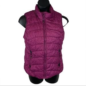 Green Tea pink puffer vest with faux fur lining, size L